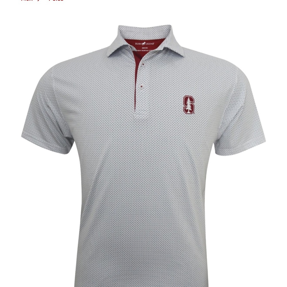 Men's Horn Legend Stanford University Golf Polo with Black accents, Size M